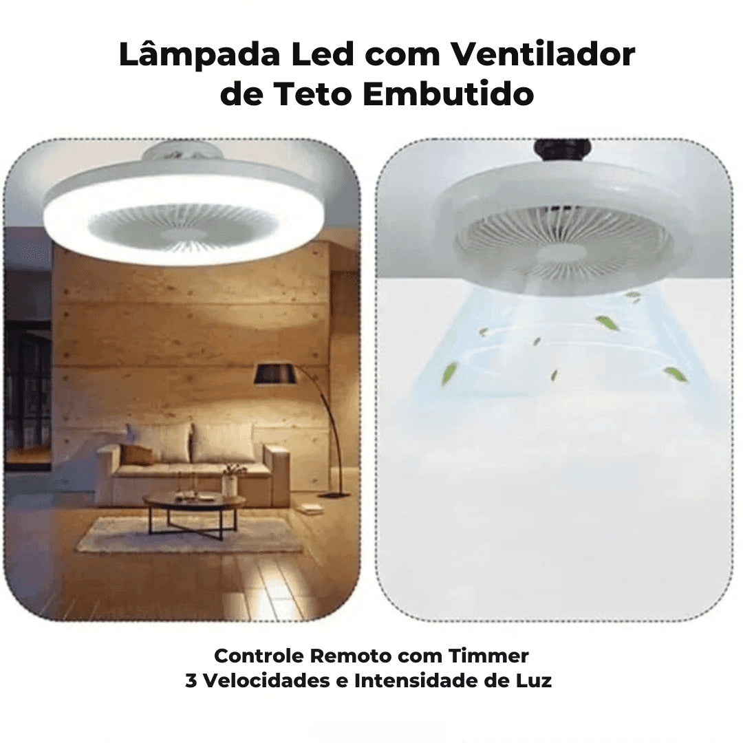 Luminária Ventilador de Teto com Controle Remoto