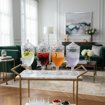 Kit 2 Suqueira 4,5 Litros Acrílico Cristal com Torneira