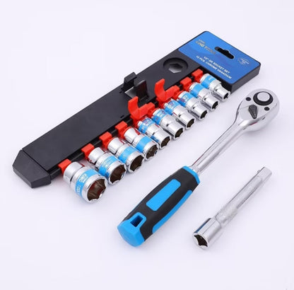 Kit de Ferramentas Soquete Sextavado 1/2 Catraca 12 Peças 10 a 24mm