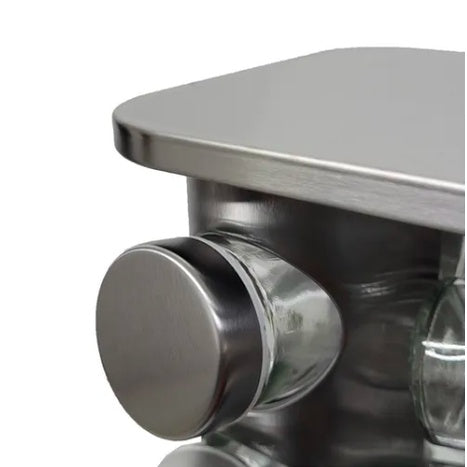 Porta Tempero Giratório Inox - 12 Potes