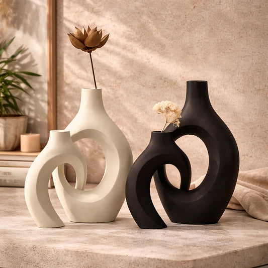 Conjunto de Vasos Decorativos Boho para Sala e Escritório