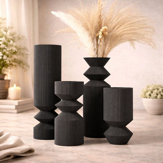 Vaso Decorativo Preto Estilo Nórdico para Sala e Jantar