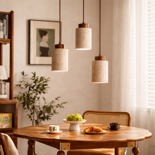 Pendente Japonês em Pedra e Madeira para Quarto e Sala