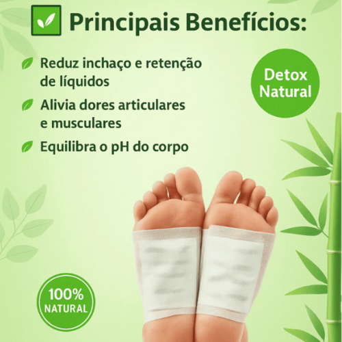 Adesivos Detox para Pés Original + Brinde – Elimina Toxinas e Relaxa Enquanto Você Dorme