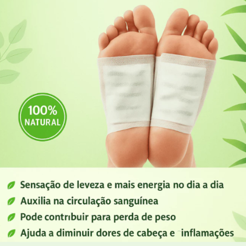 Adesivos Detox para Pés Original + Brinde – Elimina Toxinas e Relaxa Enquanto Você Dorme