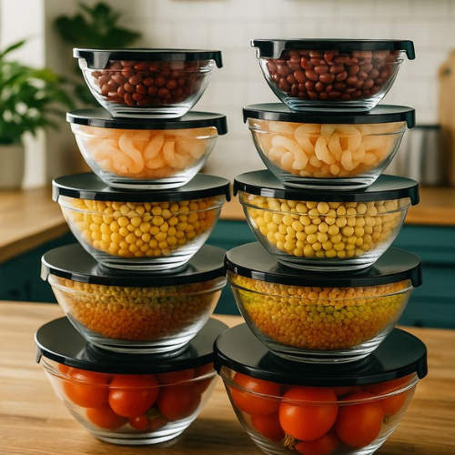 Kit De Potes Vidro Resistente Organizadores De Cozinha Multiuso