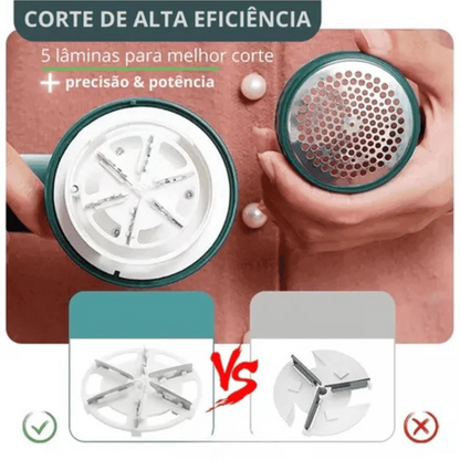 Máquina de corte com 5 lâminas para alta eficiência, mostrando comparativo de lâminas