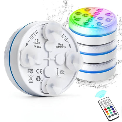 Kit Luminárias de Piscina RGB - Sem Fio Com Controle Remoto