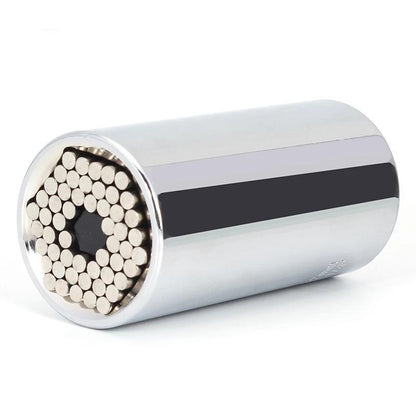 Chave universal de soquete ajustável cromada com pinos de metal para parafusos hexagonais