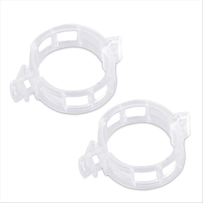 Par de suportes plásticos transparentes circulares para tubulação ou cabos