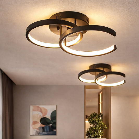 Plafon LED de Teto com 2 Anéis para Corredor e Varanda