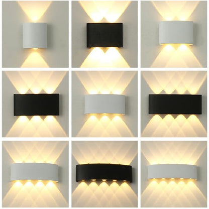 Lustres de parede modernos em preto e branco com iluminação decorativa LED em padrões variados