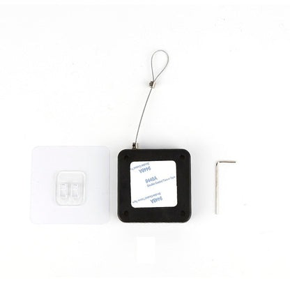 Kit antivol com cabo de aço, base adesiva transparente e chave allen para instalação