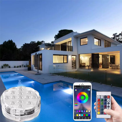 Kit Luminárias de Piscina RGB - Sem Fio Com Controle Remoto