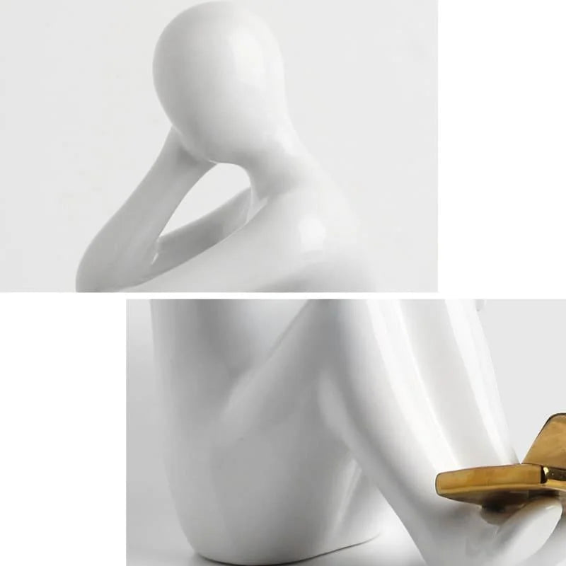 Aparador de Livros em Cerâmica Decorativo para Escritório e Estante