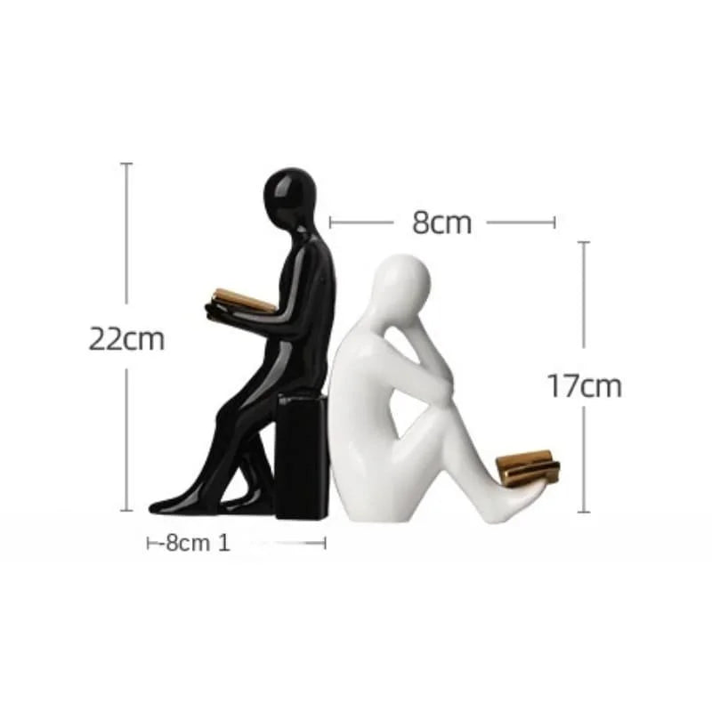 Aparador de Livros em Cerâmica Decorativo para Escritório e Estante