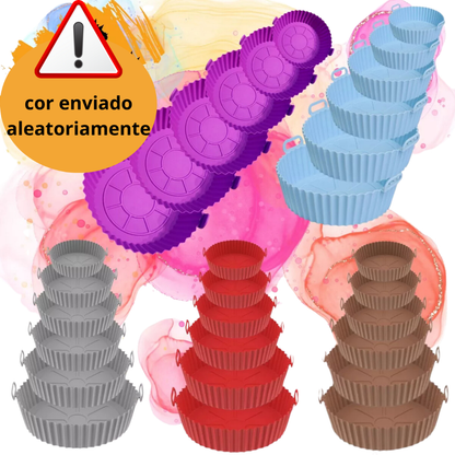 Kit 6 Forma Antiaderente Para AirFryer + Pincel Culinario Grátis