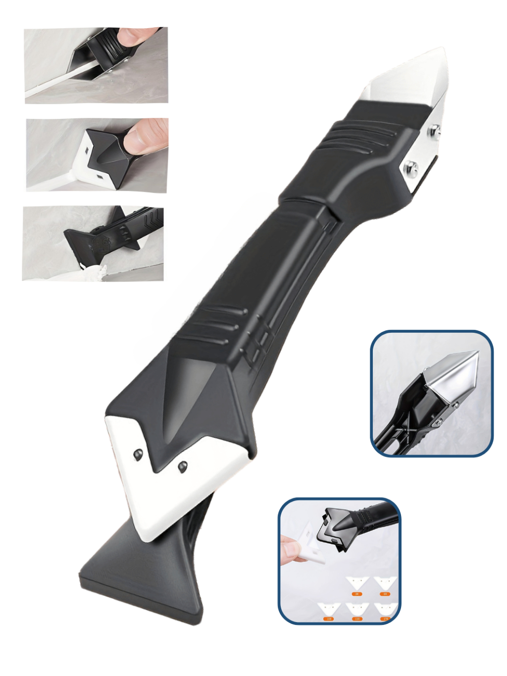 Espátula Para Aplicar e Raspar Rejunte Multiuso 3 em 1 50mm