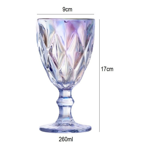 Jogo de 6 Taças de Vidro Diamond Transparente 330ml