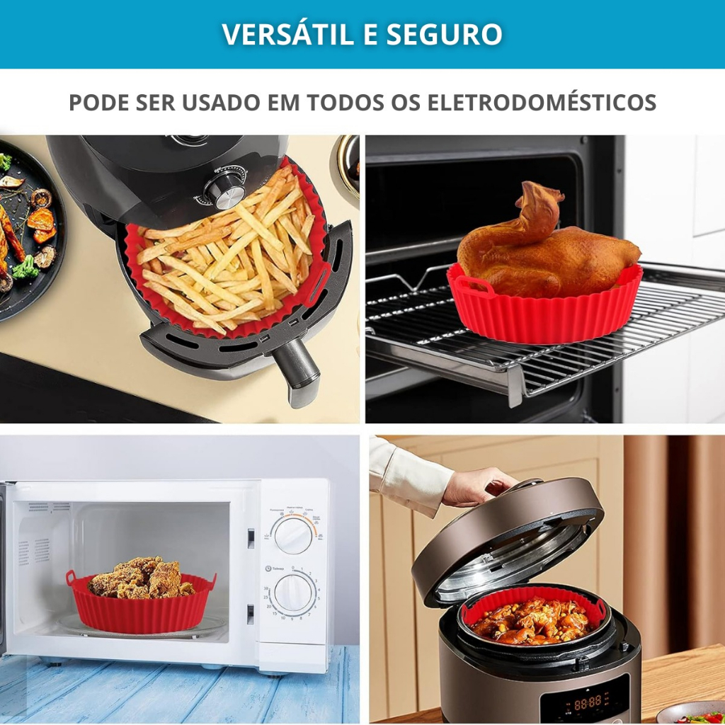 Kit 6 Forma Antiaderente Para AirFryer + Pincel Culinario Grátis