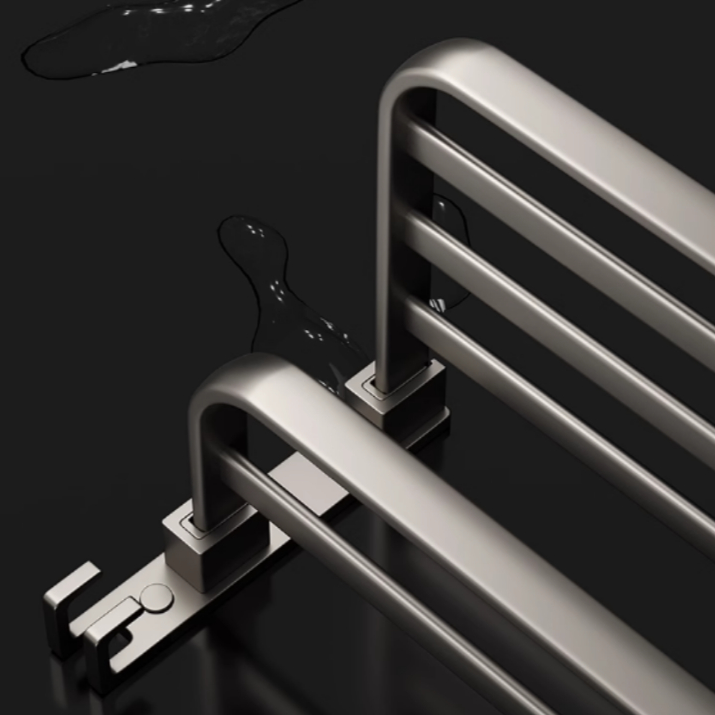 Suporte Toalheiro Banheiro Duplo Aço Inox Premium Retrátil 90°
