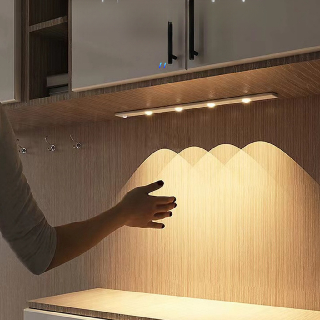 Luzes De Armário LED Sem Fio Magnéticas Ajustáveis De 3 Cores com Sensor