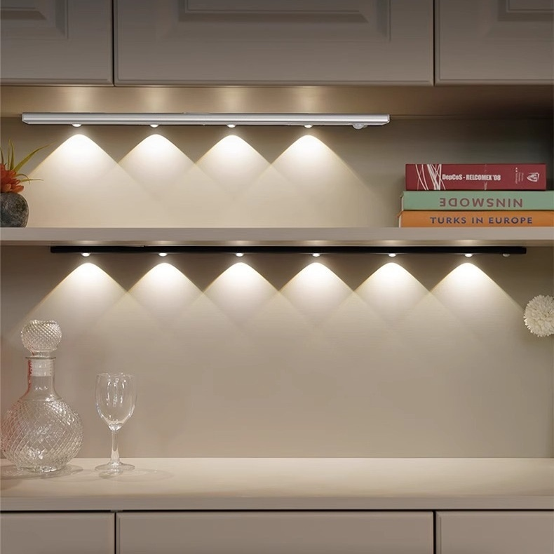 Luzes De Armário LED Sem Fio Magnéticas Ajustáveis De 3 Cores com Sensor