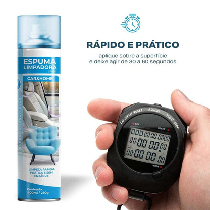 Limpa Tênis Espuma Mágica Limpadora á Seco Spray  400ml