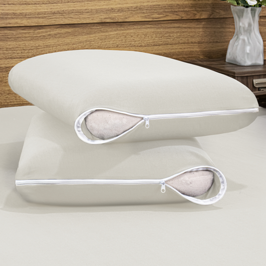 Kit 4 Capas Protetoras de Travesseiro Malha Gel com Zíper - ConfortZip