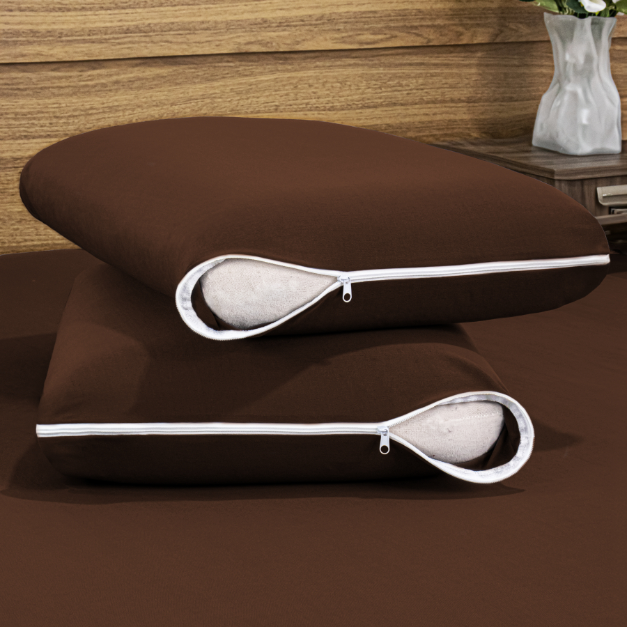 Kit 4 Capas Protetoras de Travesseiro Malha Gel com Zíper - ConfortZip