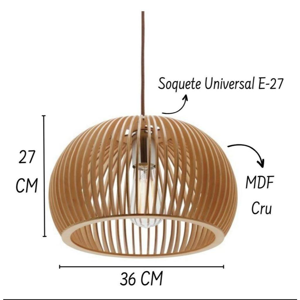 Kit 3 Pendente Grande Luminária Decoração Ambientes Externos e Internos