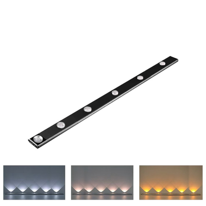 Luzes De Armário LED Sem Fio Magnéticas Ajustáveis De 3 Cores com Sensor