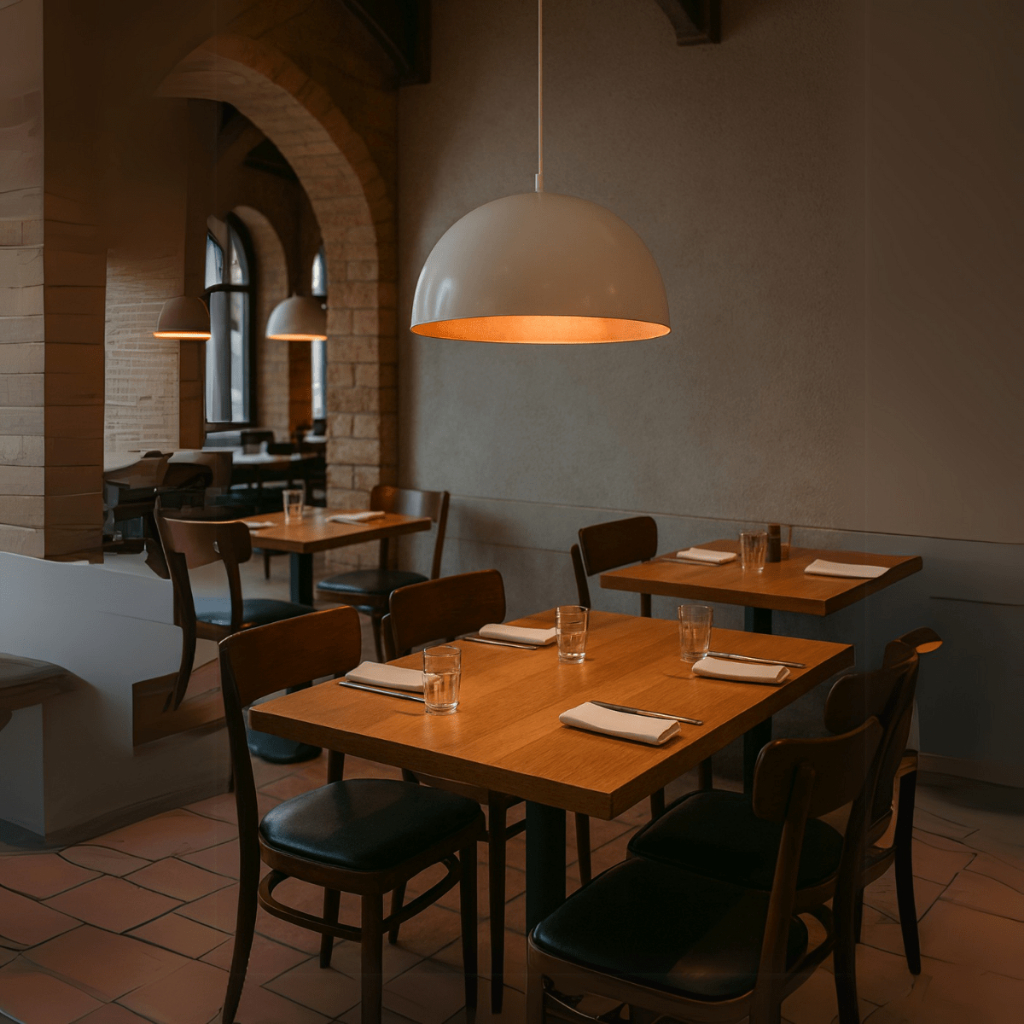 Lustre Meia lua 30cm Pendente Branco c/ Cobre Decoração Elegante