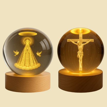 KIT 2 Luminárias de Mesa Abajur Nossa Senhora Aparecida e Jesus
