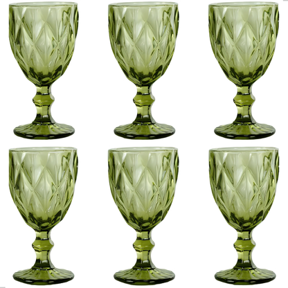 Jogo de 6 Taças de Vidro Diamond Transparente 330ml