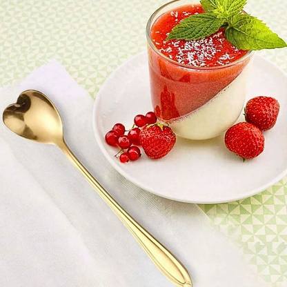 Kit Colher Coração de Chá Aço Inoxidável