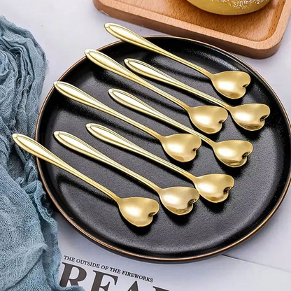 Kit Colher Coração de Chá Aço Inoxidável