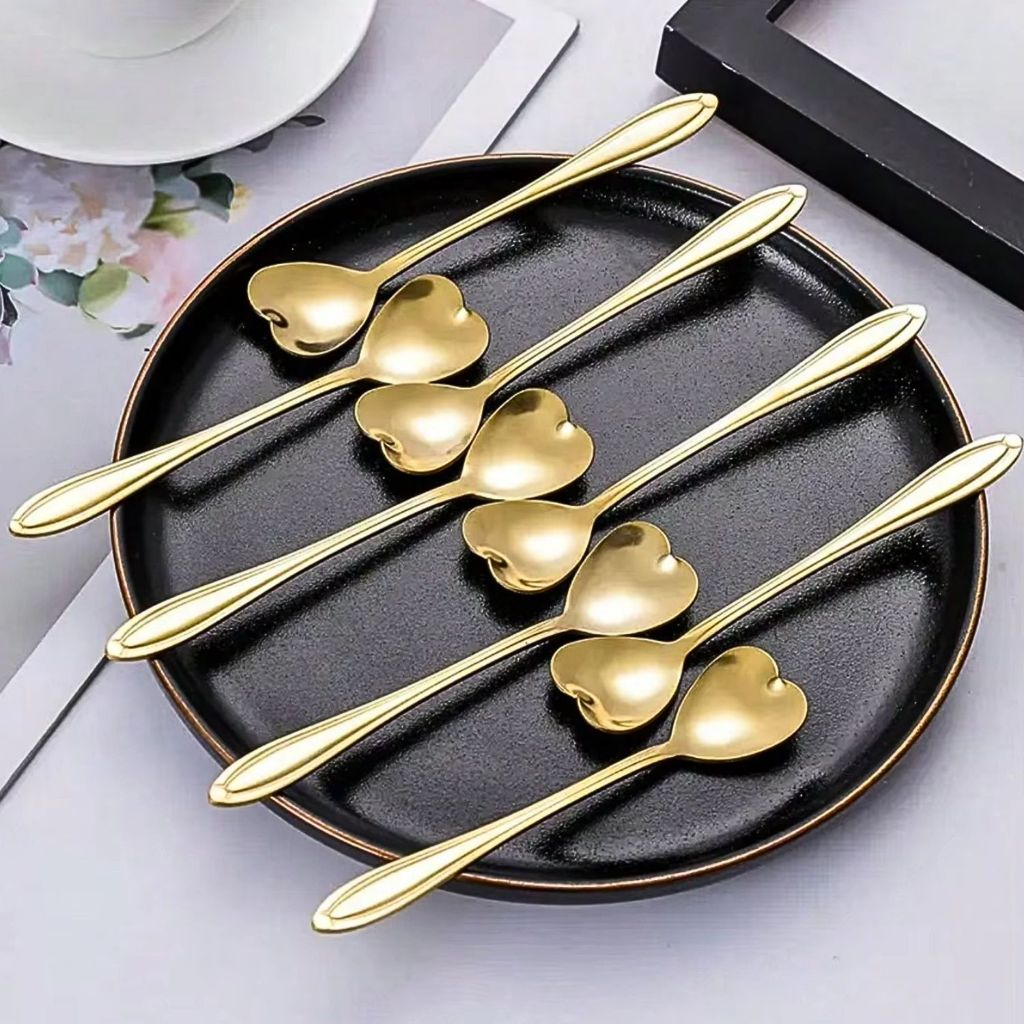 Kit Colher Coração de Chá Aço Inoxidável