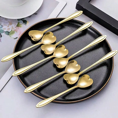 Kit Colher Coração de Chá Aço Inoxidável