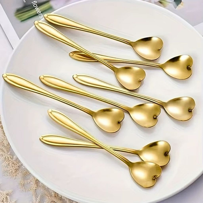 Kit Colher Coração de Chá Aço Inoxidável