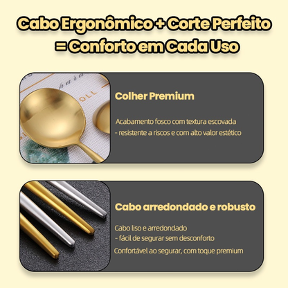 Kit 24 Jogo De Talheres Inoxidável