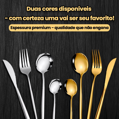 Kit 24 Jogo De Talheres Inoxidável