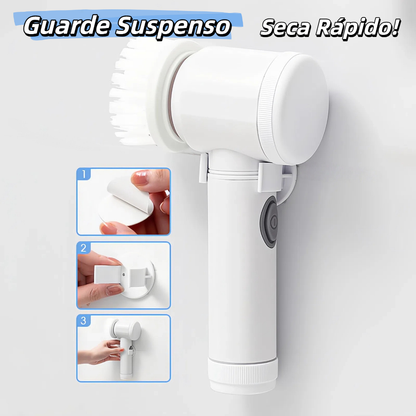 Escova de limpeza elétrica 5 em 1 limpador multiuso sem fio