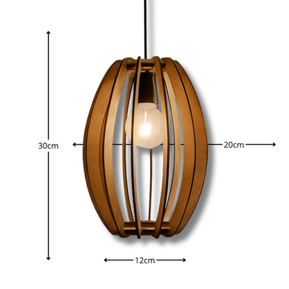 Kit 2 Lustre Pendente De Teto Em Madeira Para Decoração