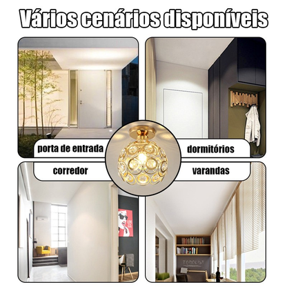 Luminária De Teto Cristal Simplicidade Moderna