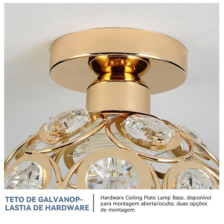 Luminária De Teto Cristal Simplicidade Moderna