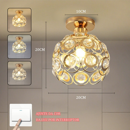 Luminária De Teto Cristal Simplicidade Moderna