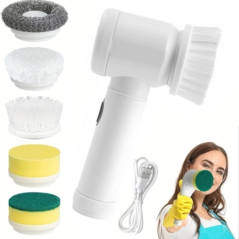 Escova de limpeza elétrica 5 em 1 limpador multiuso sem fio
