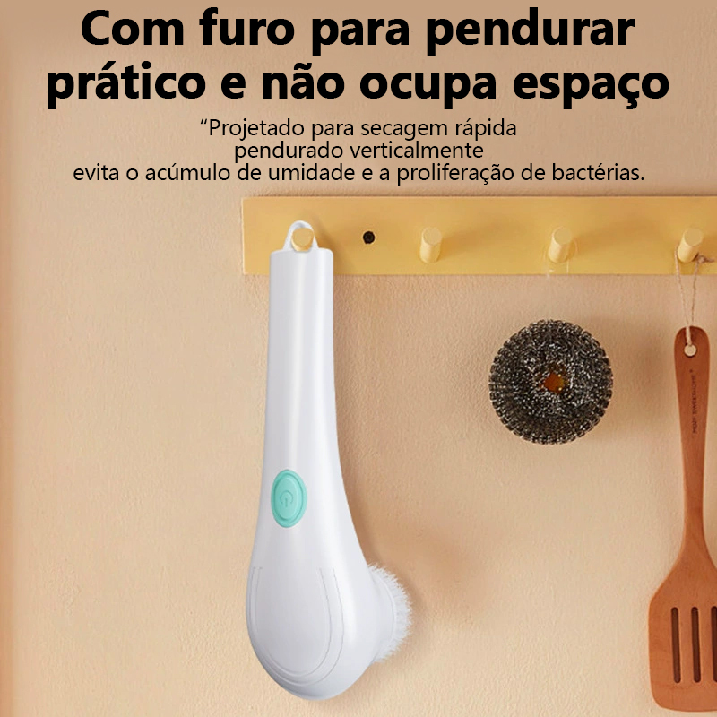 Escova de limpeza elétrica 5 em 1 limpador multiuso sem fio