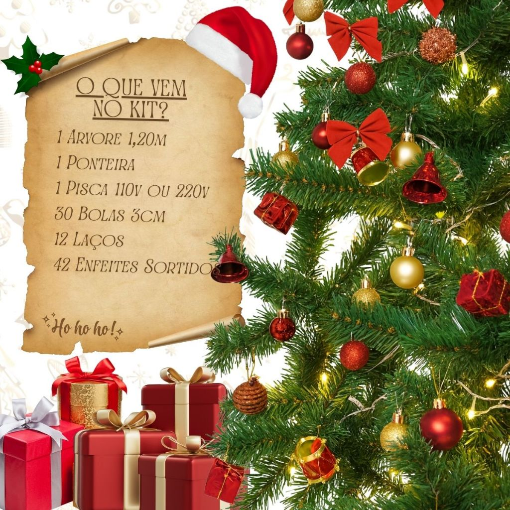 Árvore De Natal 120cm 86 Enfeites